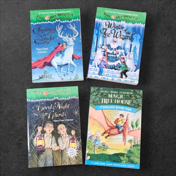 Magic Tree House Lot of 4 Dinosaurs Ghosts Wizards & Christmas Early Prints - Picture 1 of 9